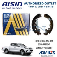 AISIN / ADVICS Brake Shoe Assembly for Toyota Hilux 4x2, 4x4 2016 - PRESENT (A8N084V)