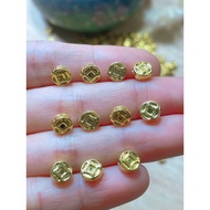 KENT Coin Charm, size 6mm - durable hard gold material - 1mm hole, feng shui kj feng shui 1