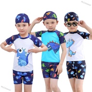 IRUZ2KSHOP 3pcs/set Children Boy Cartoon Dinosaur Pattern Swimsuit