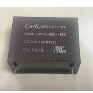 Safety Capacitor CARLI MPK 106K 10UF 250VAC 50/60Hz 85 C Pitch: 32mm