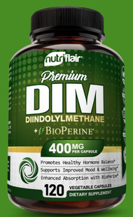Nutriflair DIM Supplement 400mg with Bioperine - 120 Capsules
