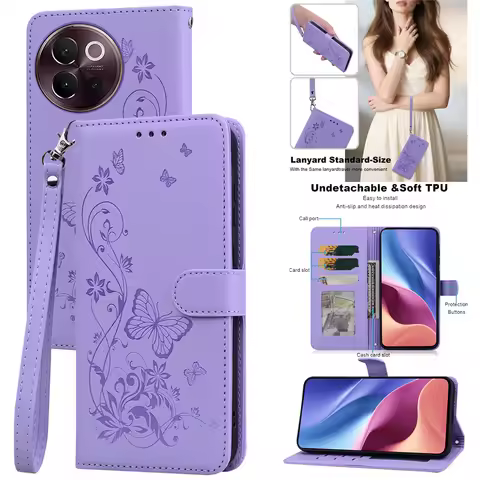 Leather Wallet Flip Phone Case For Vivo V50 V40 Lite Pro V30 Y39 Y04 Y29S Y19S Y11 Y12 Y15 Y03 Y18 Y