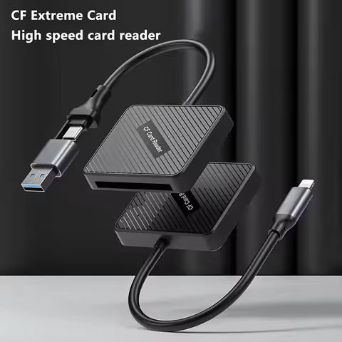 Type-C & USB-A Dual-Slot CF Card Reader - USB-C to CF/Memory Card Adapter for Laptop,PC,Camera&Phone