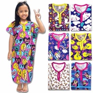 Baju Kelawar Budak [3-8Y] - Kain Kaftan Cartoon Baby Girls Sleepwear Tidur Cotton Kids Clothes Fashion Toddlers Random