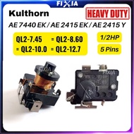 1PCS QL2-7.45 1/2HP Kulthorn AE7440EK AE2415EK AE2415Y (5 Pins) Refrigerator Compressor PTC Starter 