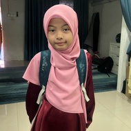 Tudung bawal budak labuh |  bawal chiffon curve