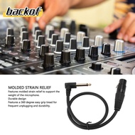 BACKOF Balanced 90° XLR Female to 1/4in 6.35mm Mono Cable, 0.5m/1.6ft 3-Pin, Plug & Play for Amplifi