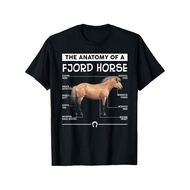The Anatomy Of A Fjord Horse T-Shirt, Cotton Horse Shirt for Men Dad, Weight Horse Animals Lovers T-