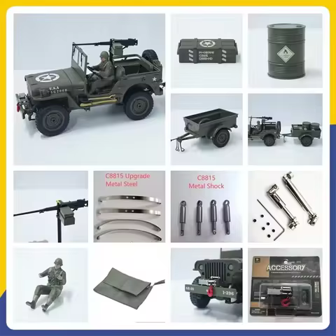 JJRC C8815 Parts Upgrade Parts Trailer Soldier Winch Canopy Metal CVD Original Accessories for C8815