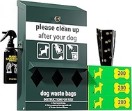 Flash Furniture Kessler Locking Dog Waste Bag Dispenser with Glow in The Dark Sign, Hand Sanitizer B