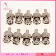 [MEGIDEAL] 10 Pieces Professional BNC Male Crimp-On Connector BNC Plug Crimp Adapter