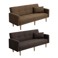 [特價]【IDEA】悠活柔韌三段式亞麻布休閒沙發床(2色任選)淺棕