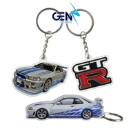 GANTUNGAN Nissan G-TR R34 Brian O'Cornor & Logo Keychain Iconic Fast & Furious IconicGTR
