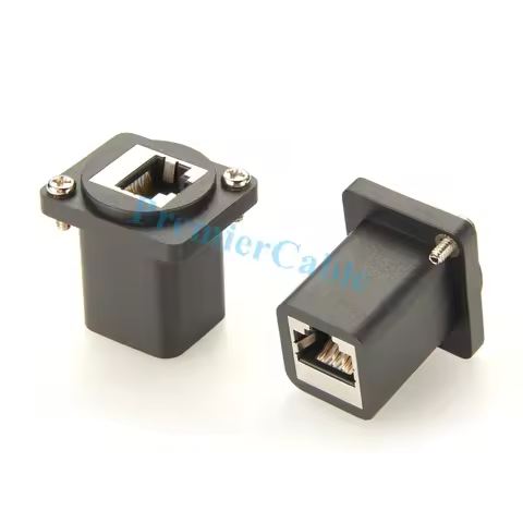 D-Type RJ45 Panel Mount Connector 10Gbps RJ45 CAT6A Ethernet Shielded LAN Network Female to Female F