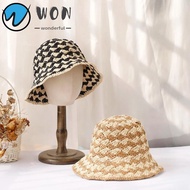 WON Straw Hat, Breathable UV Protection Bucket Hat,  Folding Crochet Hat Ladies