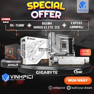 AMD COMBO Computer Set (R5 7500F + B650M AORUS ELITE AX ICE + EXPERT 6000MHz 32GB 16GBx2)