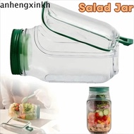ANHENGXIN Leakproof Salad Jar, Transparent Portable Salad Container, Salad Box Plastic with Side Ope