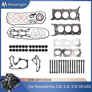 Engine Head Gasket Kit W/ bolts Fit  3.0 3.3 3.5 V6 Gas G6DG G6DH G6DF L6DB G6DC G6DE G6DM For Hyund