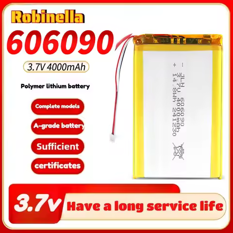 606090 3.7v 4000mAh Rechargeable Lipo Battery For GPS MP4 Camera Power Bank Tablet Electric Toys Lit