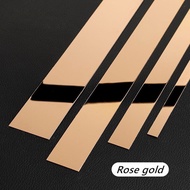 List Plat Strip Mirror Gold 3M Stiker Dinding Garis Datar Bahan Stainless Steel Warna Emas