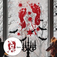 Perfeclan 5Pcs Halloween Decorations Bloody Print Stickers for Mirror Decor Bathroom