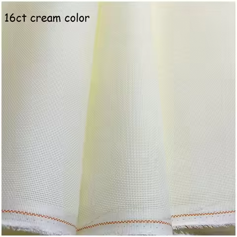 Top Quality 16ST 16CT Cream Color Embroidery Fabric Cross Stitch Canvas Aida Cloth