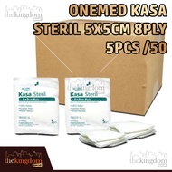 Onemed Kasa Steril 5x5cm 8ply 5pcs /50 Pembalut Kain Perban Lipat