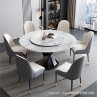 Home Round Combination Round Table Modern Simple Dining Table Light Luxury Dining Table Rock Slab Di