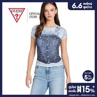 GUESS เสื้อยืดผู้หญิง รุ่น W6RI04KCCG0 สีฟ้า