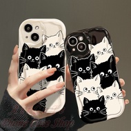 Casing VIVO V30 Pro V29 V29e V27 V27e V25 V25e V23 V23e 4G 5G 3D Relief Cream Frame Black And White 