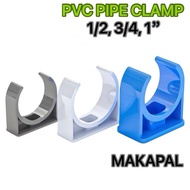 PVC FITTINGS PVC PIPE CLAMP, PVC PIPE CLIP, 1/2, 3/4, 1”