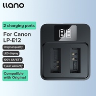 llano Canon LP-E12 Camera Charger LED USB Dual Slot Digital for EOS M100/M50/M200/M10/M2/M/ KISS X7