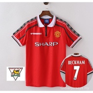 1998-1999 Manchester United home jersey.#BECKHAM S-2XL