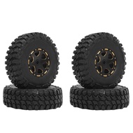 FOR  Black Coating Brass 1.0" Beadlock Wheel Tires Set for 1/24 1/18 RC Crawler Car Axial SCX24 AX24
