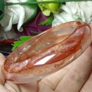 Hematoid Quart - Natural Multi-inclusions Crystal Quartz Bangle 59mm 胶花精品透体水晶手镯 59mm（鸩羽幽灵）