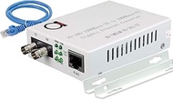 Single Mode ST Gigabit Fiber Media Converter - Built-in Fiber Module 20 km (12.42 Miles) ST – to UTP