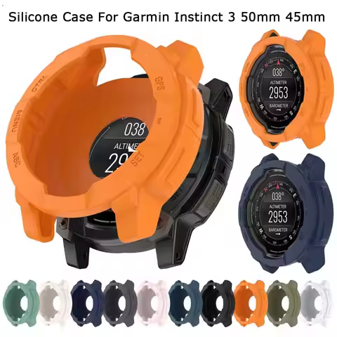 Silicone Case Cover For Garmin Instinct 3 AMOLED Solar 45mm 50mm Bumper Protective Shell For Garmin 