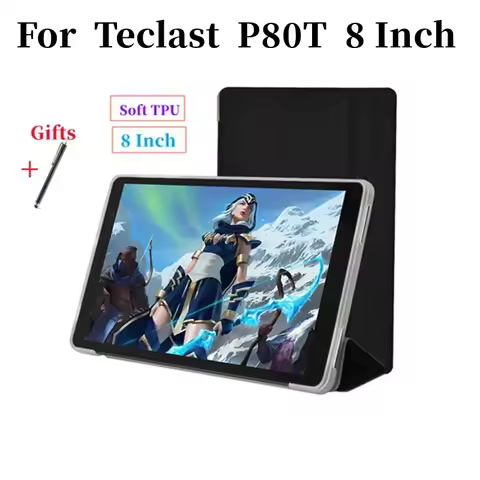 Ultra Thin Three Fold Stand Case For Teclast P80T 8 inch Tablet Soft TPU Drop Resistance Cover For p