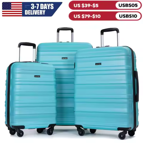 Travelhouse 3 Piece Luggage Sets,PC Hardside Suitcase with Expandable,Spinner Wheels, TSA Lock,Carry