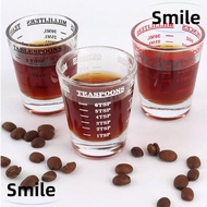 SMILE Espresso Shot Glass, Universal 60ml Shot Glass Measuring Cup, Espresso Essentials Heat Resistant Measuring Shot Glass