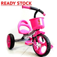 Premium quality Plastic tayar steel indoor/outdoor Sweet Kids Tricycle  Front Pink Blue Cute Comel Basket Basikal roda tiga Tradisional Old Style Gaya Lama Tahan lama Kuality baik Hadiah present perempuan lelaki budak 3-5tahun