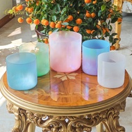Crystal Soul 528Hz C4 F4 G4 A4 C5 Sandblasted Dreamy Color Crystal Singing Bowl for Meditation Yoga 