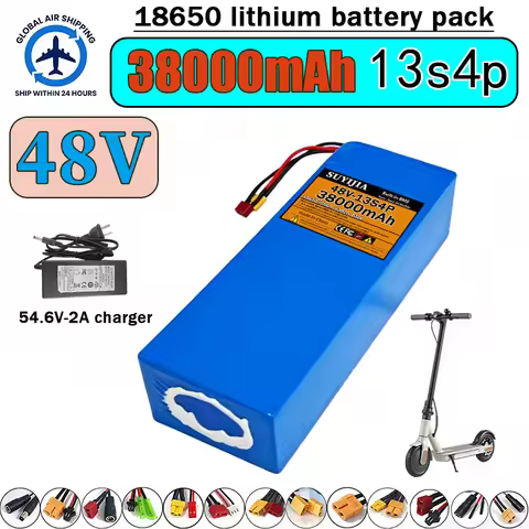 48V 38000mAh 13S4P 18650 lithium battery pack 54.6V charger built-in BMS protection board suitable f