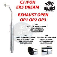 CJ IPOH EX5 EXHAUST OPEN OP1 OP2 OP3 25MM 28MM RACING EXHAUST PIPE EX5 / EX5 DREAM EKZOS PAIP BEARIN