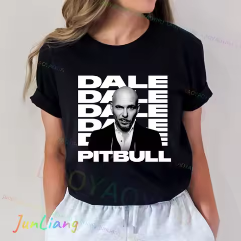 100% Cotton Men's Clothing 2024 Mr. Worldwide Pitbull Dollar Music Singer Summer Y2K Graphic T Shirt