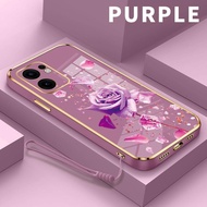 Case hp For Oppo Reno13 F 4G 5G Reno13 FS A3X A40 A40M deluxe Pink Purple Roses Soft Silicon 6D Plat