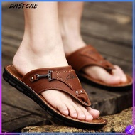 Soft Walking Slipper for Men Summer Durable Beach Casual Leather Sandals Lelaki Selipar Murah Kasut 