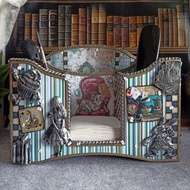 藍色愛麗絲桌面收納盒、筆刷架、化妝品收納、化妝品收納整理