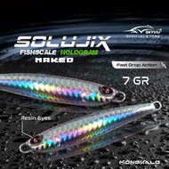 Micro Jig 7g MONGKALO SOLUJIX 7 Gram Silver Hologram SCALES Naked Micro Jig 7gr Sea Fishing Bait Met