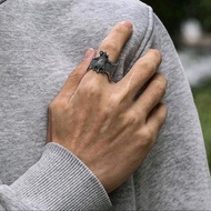 Cincin Kelelawar Retro Ring Cincin Gothic Skull Ring Gothic Ring Dapat disesuaikan Laki-laki Harian 